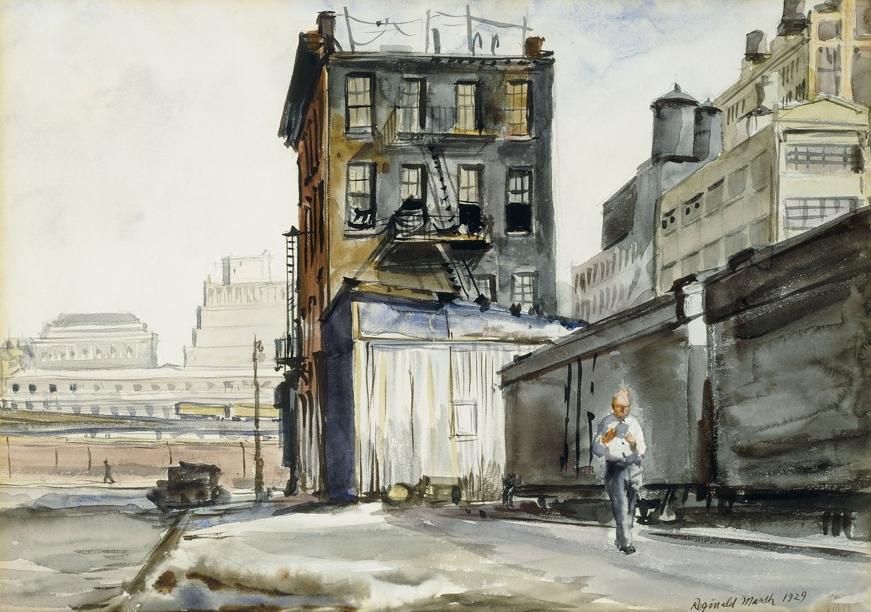 Spoorwegen, New York door Reginald Marsh