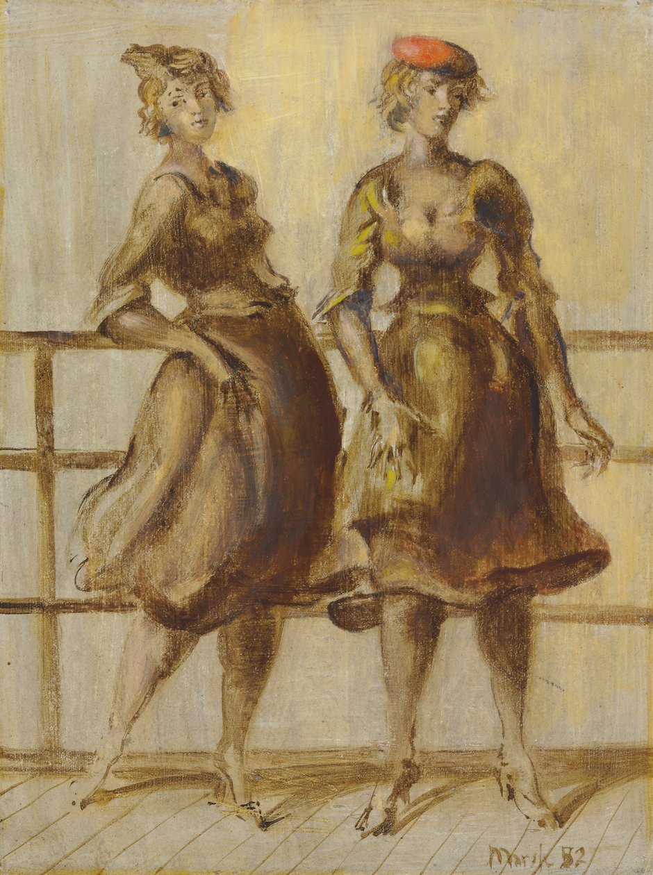 Twee vrouwen door Reginald Marsh