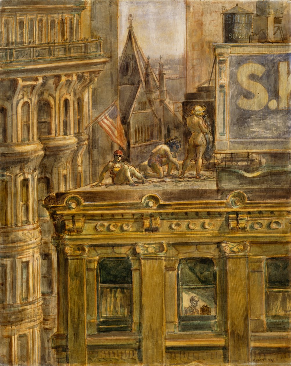 Uitzicht vanuit mijn raam door Reginald Marsh