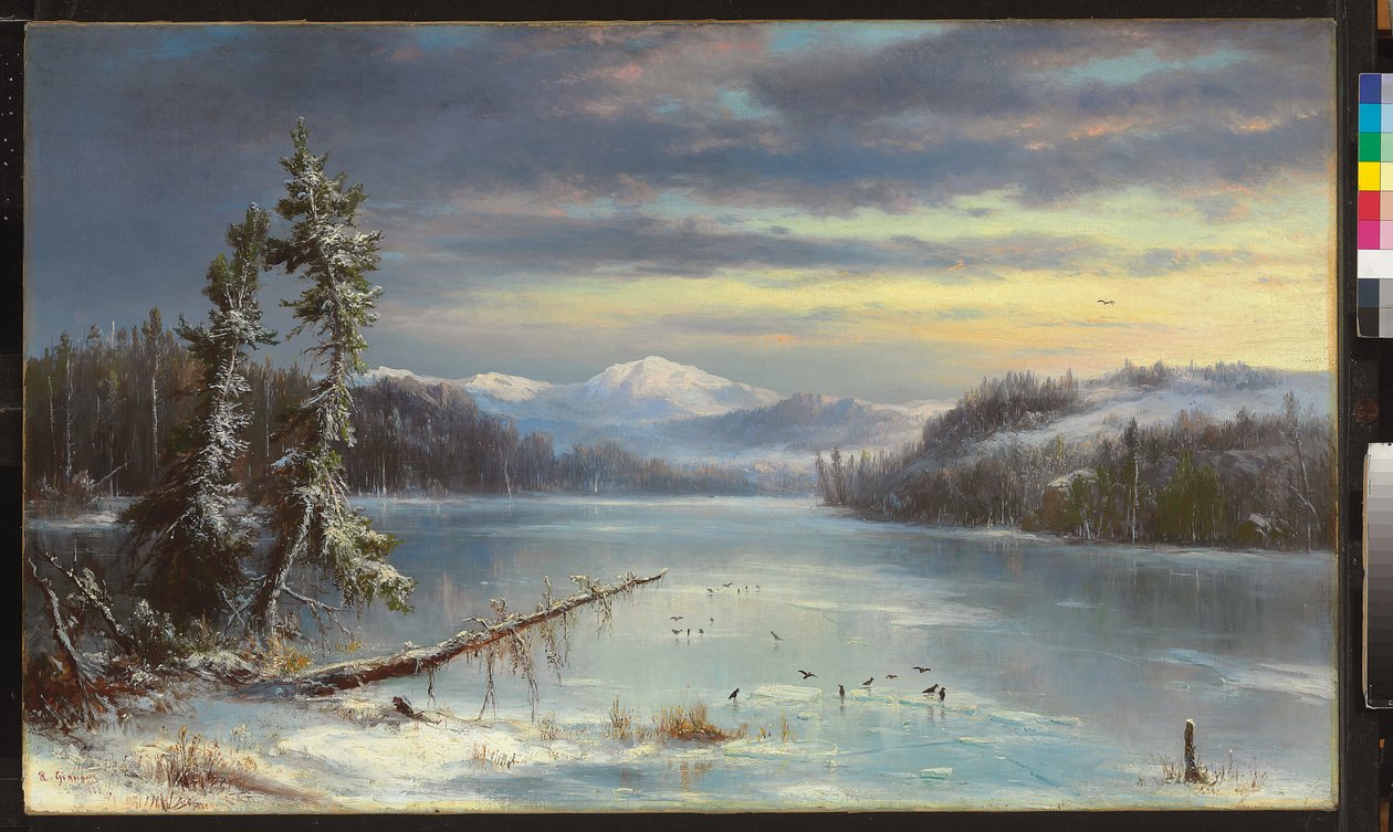 Besneeuwd landschap door Regis Francis Gignoux