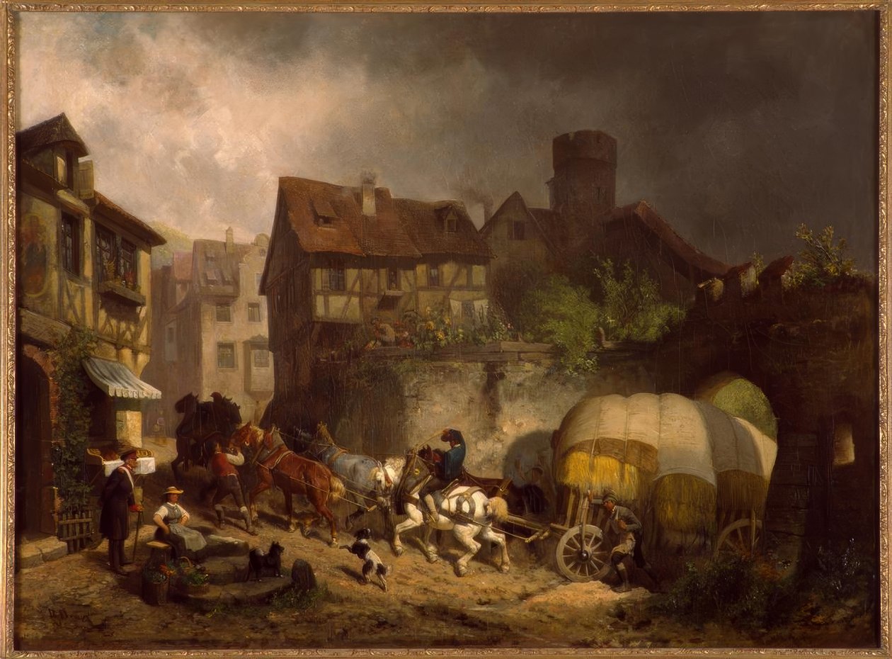 Zuid-Duitse dorpsscène door Reinhold Braun