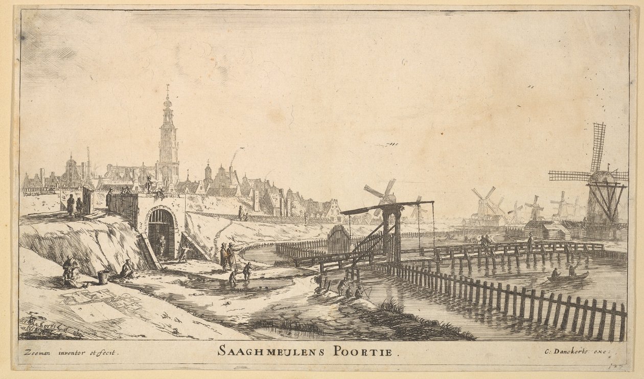De Zaagmolenpoort, 17e eeuw door Reinier Zeeman