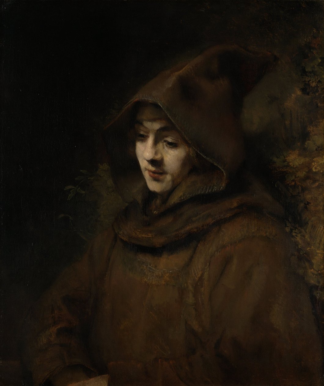 Rembrandts Zoon Titus in een Monnikspij door Rembrandt van Rijn