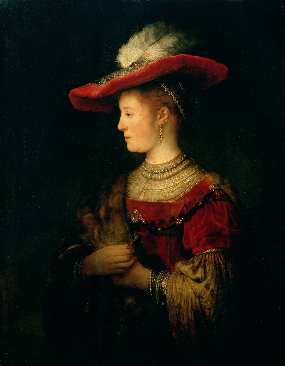 Portret van Saskia van Uylenburgh (1612-42) door Rembrandt van Rijn