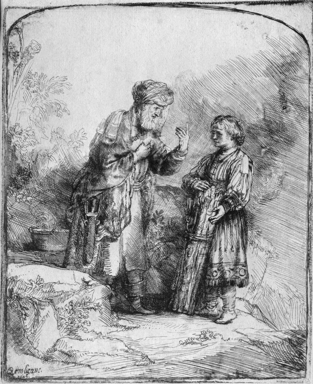 Abraham en Isaac, 1645 door Rembrandt van Rijn