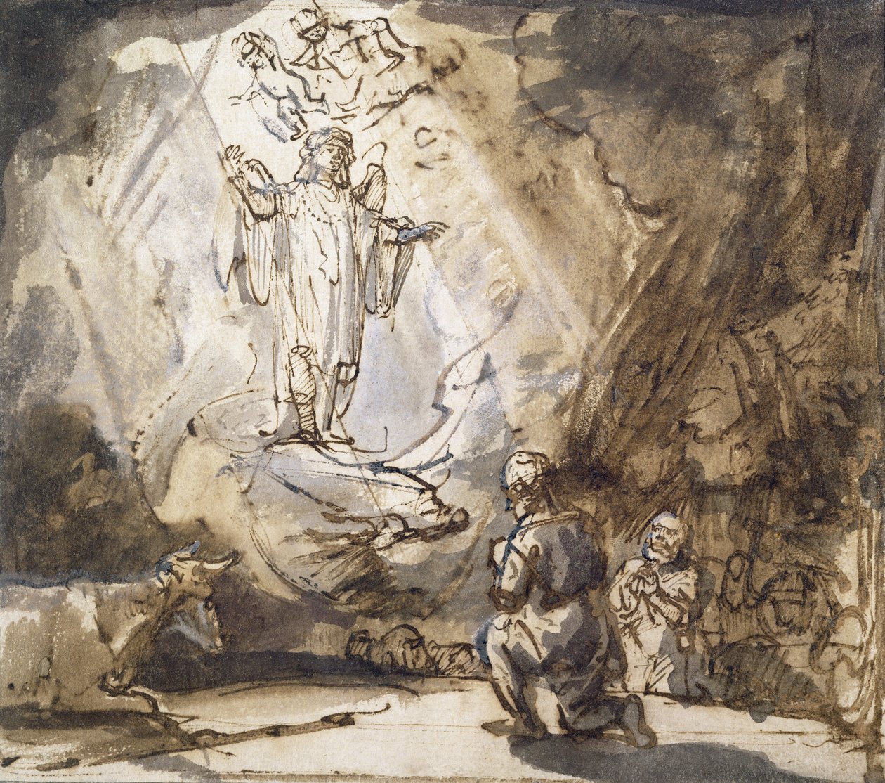 Aankondiging aan de Herders door Rembrandt van Rijn