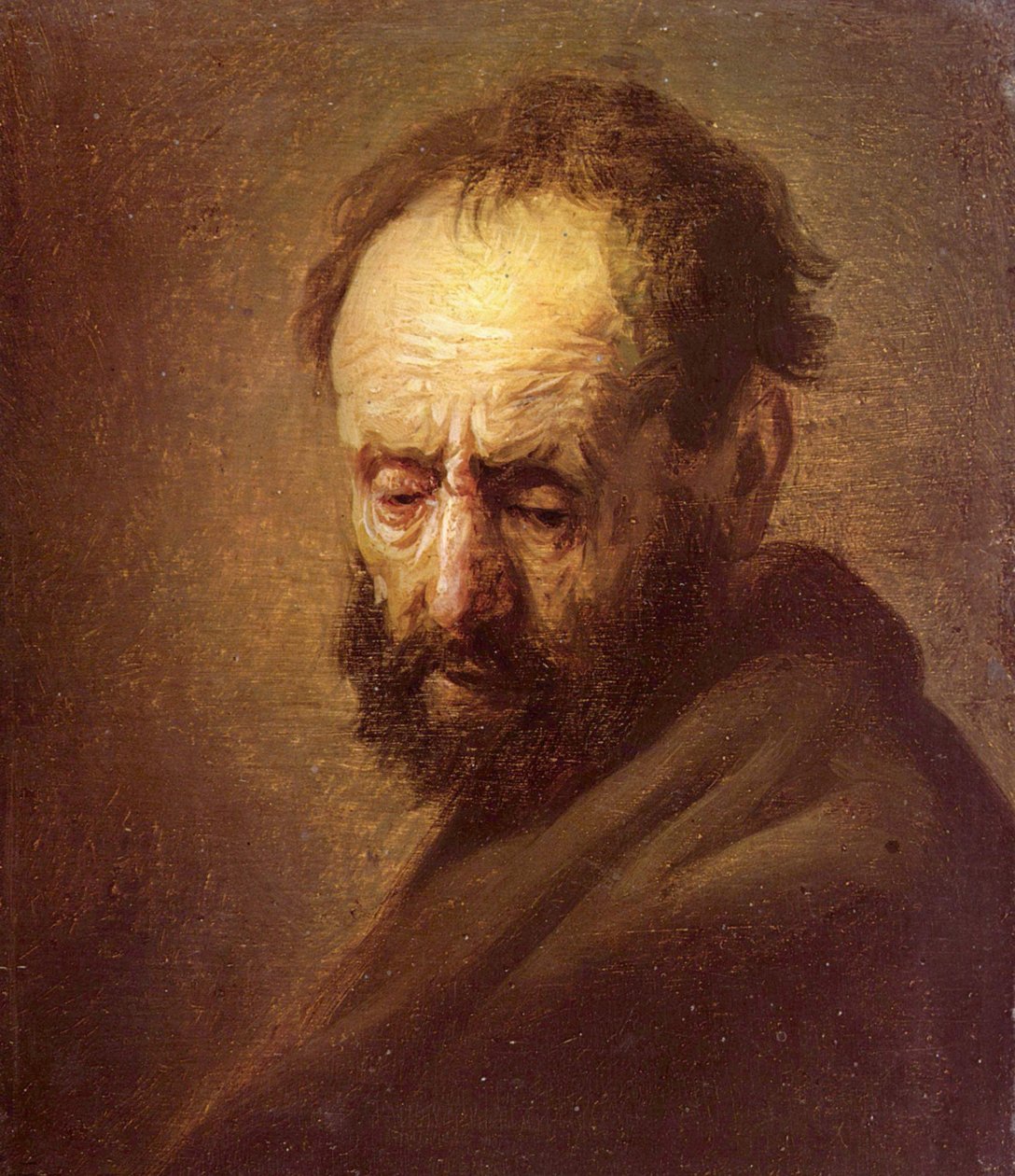 Hoofd van een Bebaarde Man door Rembrandt van Rijn