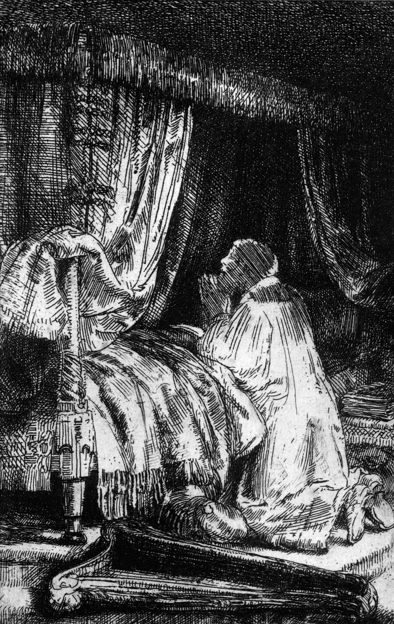 Koning David in gebed, 1652 door Rembrandt van Rijn