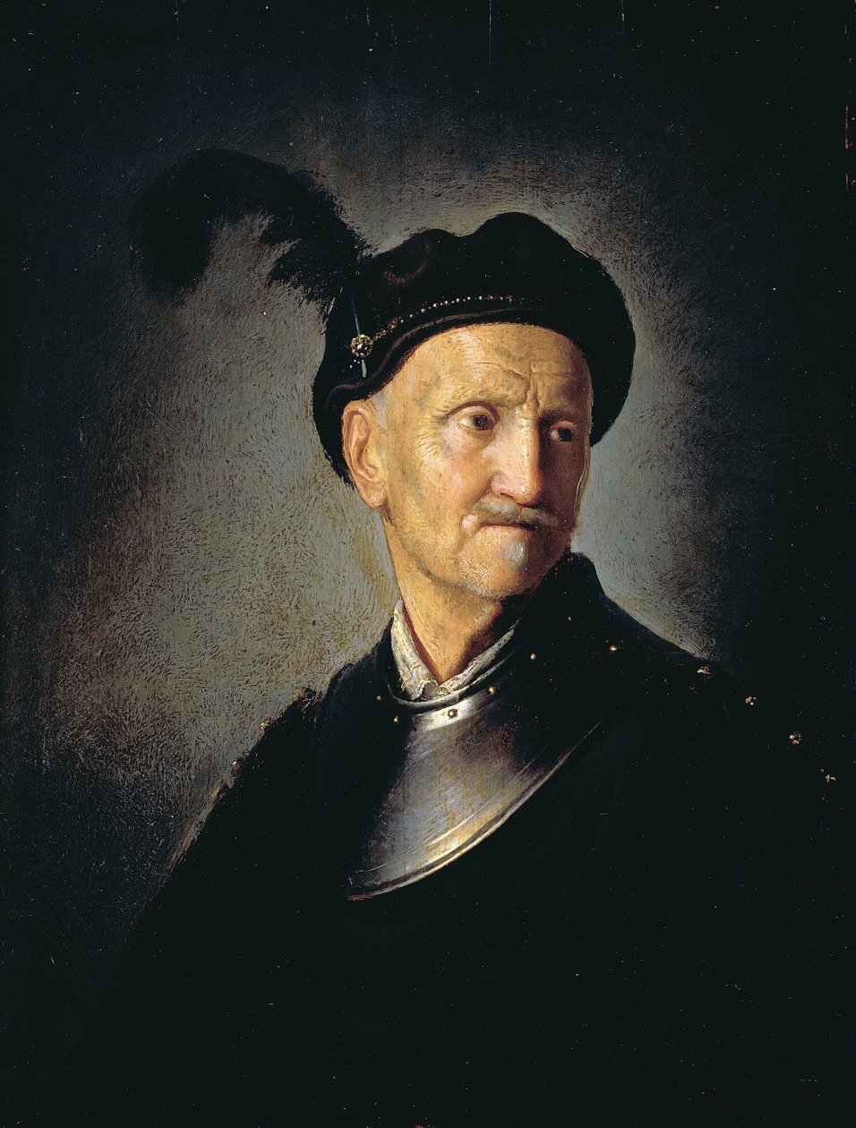 Man in harnas door Rembrandt van Rijn