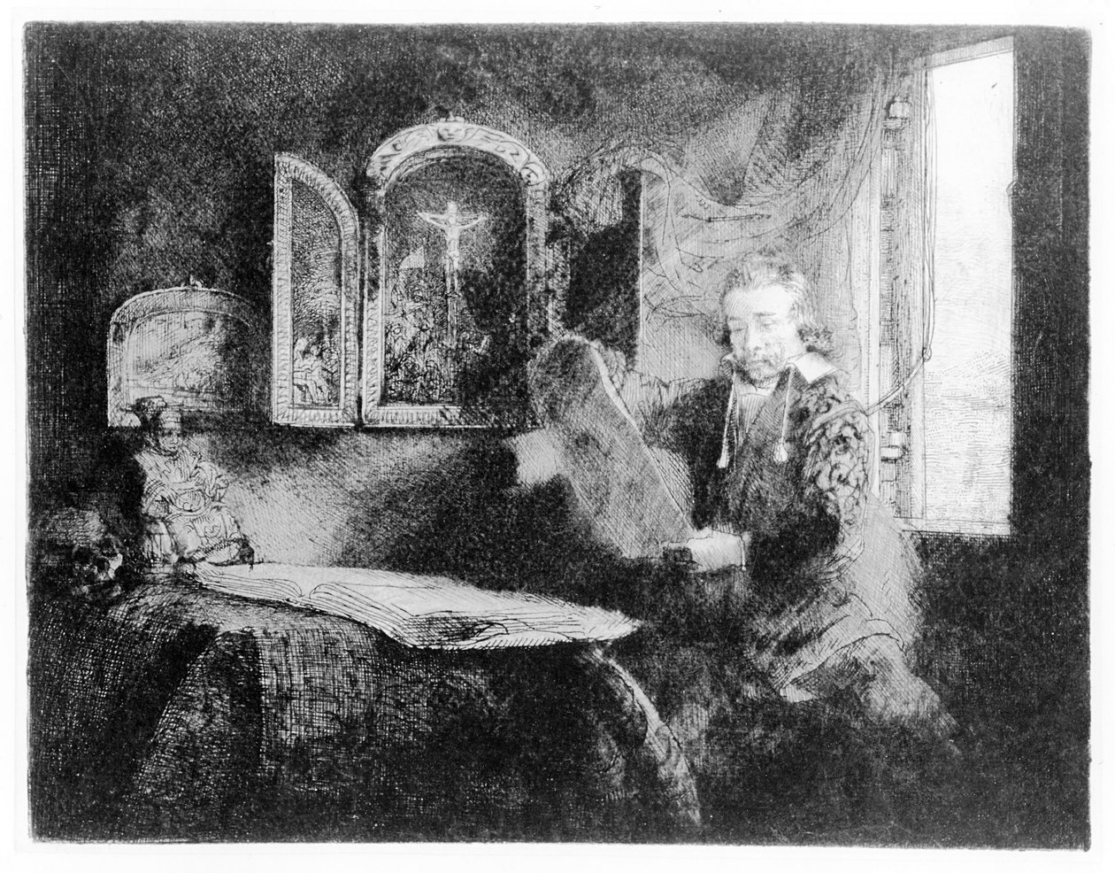 Portret van Abraham Francen, c.1657 door Rembrandt van Rijn