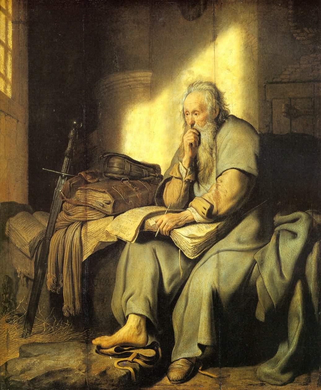 Sint Paulus in de gevangenis door Rembrandt van Rijn