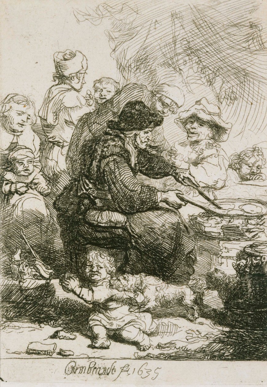 De Pannenkoekvrouw, staat III door Rembrandt van Rijn