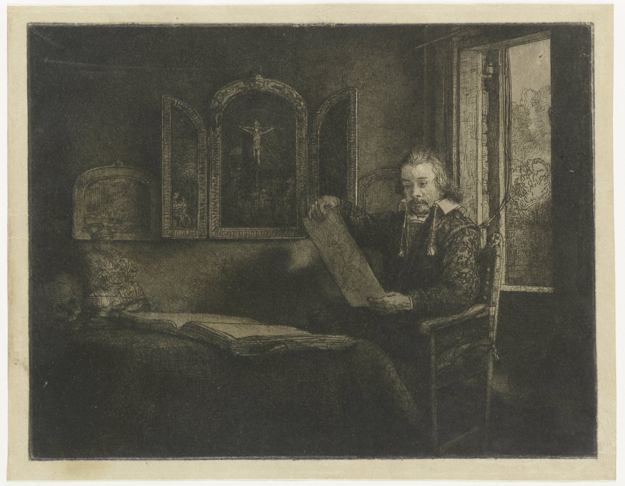 Abraham Francen, apotheker door Rembrandt van Rijn