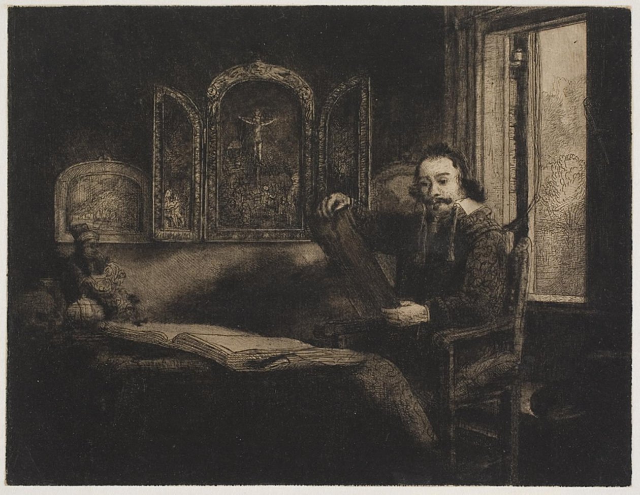 Abraham Francken, kunsthandelaar door Rembrandt van Rijn
