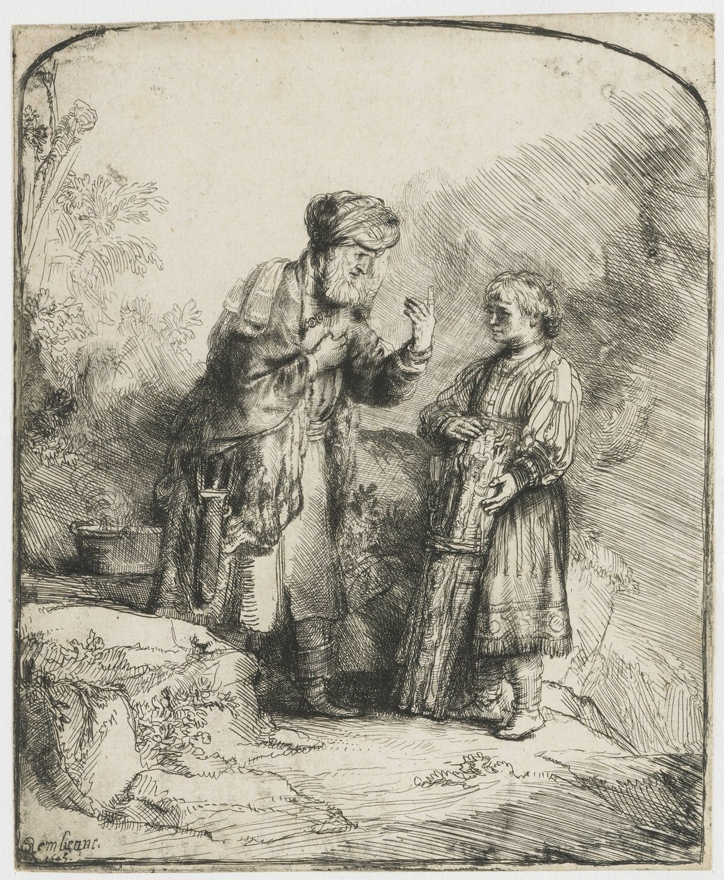 Abraham en Isaak door Rembrandt van Rijn