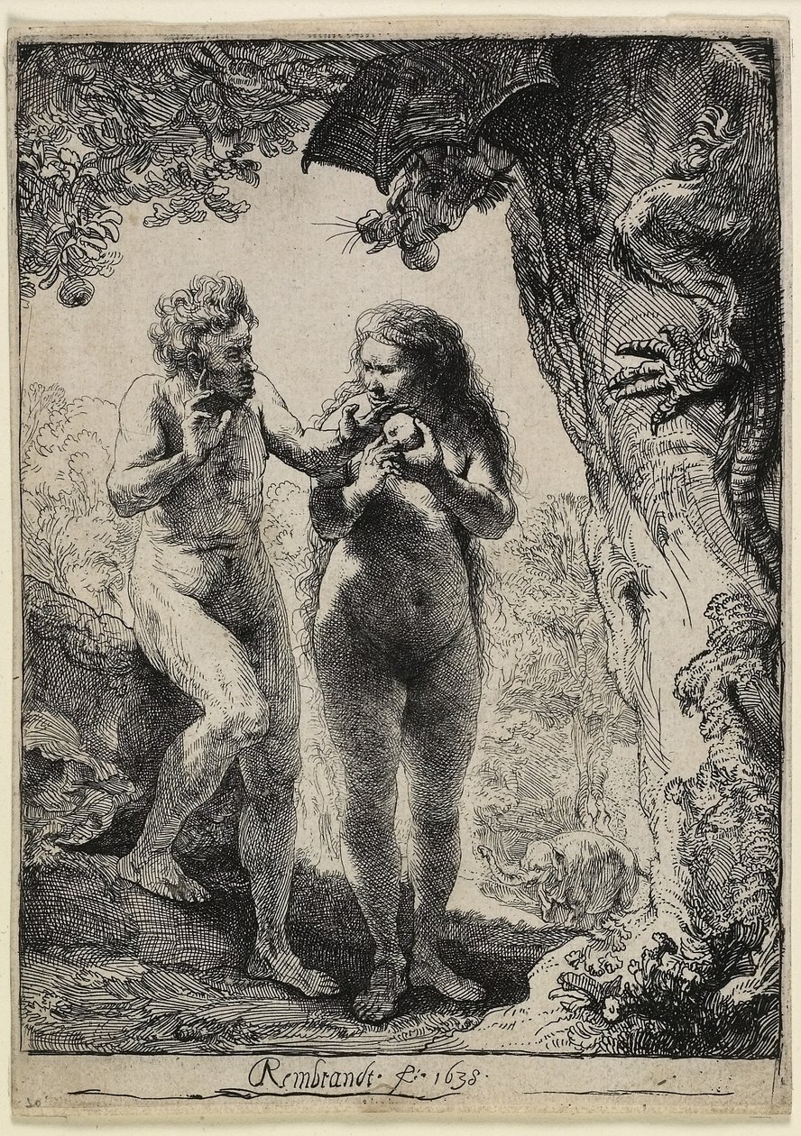 Adam en Eva door Rembrandt van Rijn