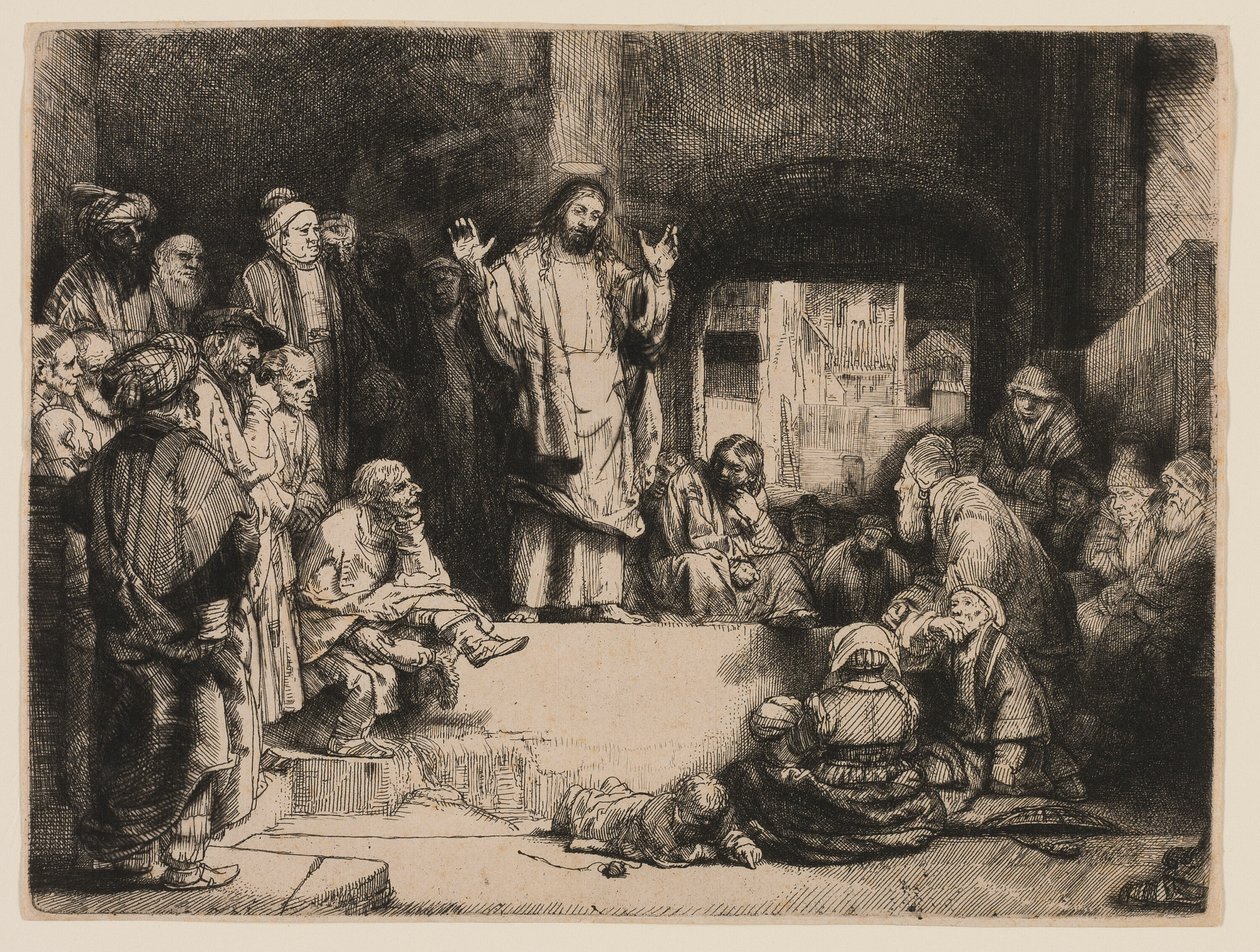 Christus predikend door Rembrandt van Rijn