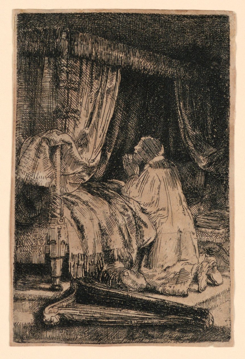 David in Gebed door Rembrandt van Rijn
