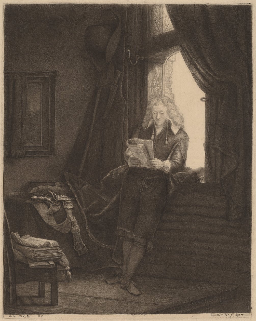 Jan Six door Rembrandt van Rijn