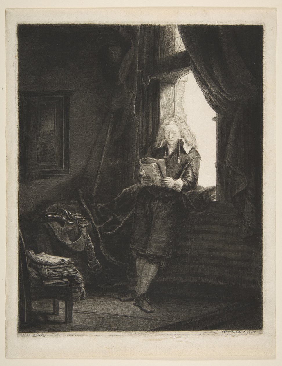 Jan Six, 1647 door Rembrandt van Rijn