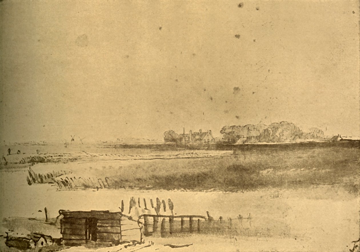 Landschapstekening, ca. 1630-16160, 1908 door Rembrandt van Rijn