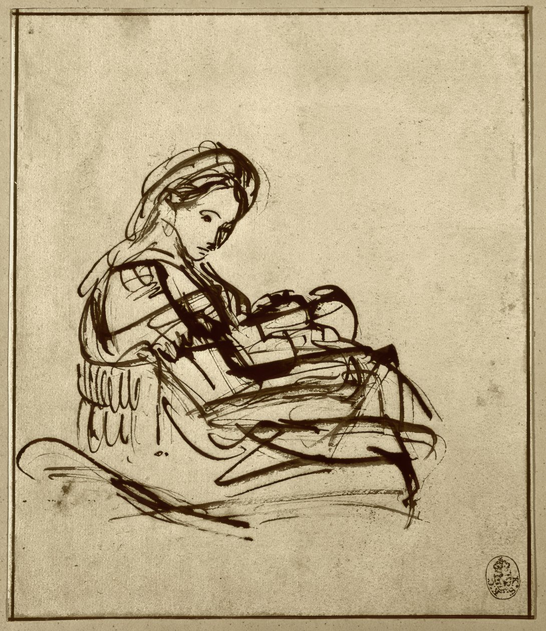 Maria met het Kind door Rembrandt van Rijn