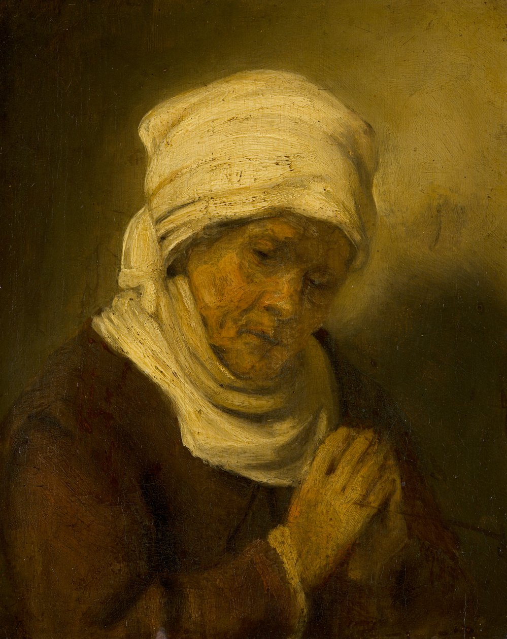 Biddende vrouw, ca. 1660 door Rembrandt van Rijn
