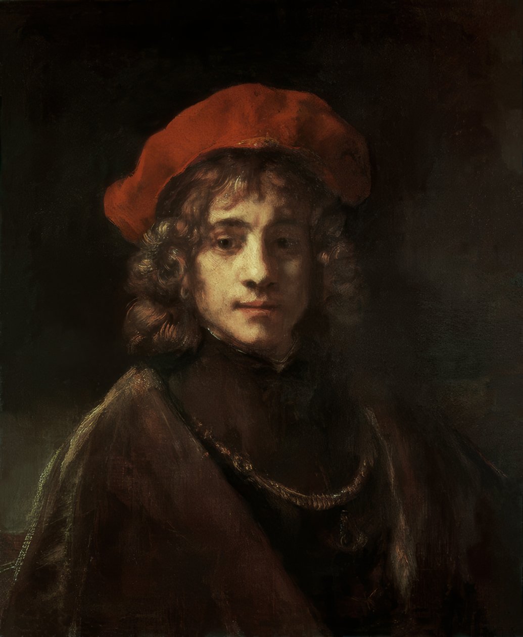 Rembrandts zoon Titus door Rembrandt van Rijn