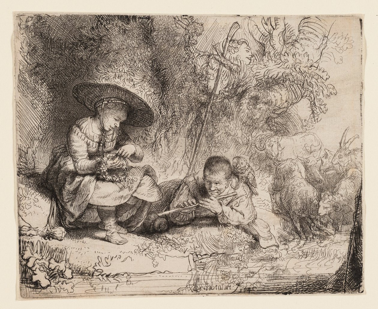 De Fluitspeler door Rembrandt van Rijn
