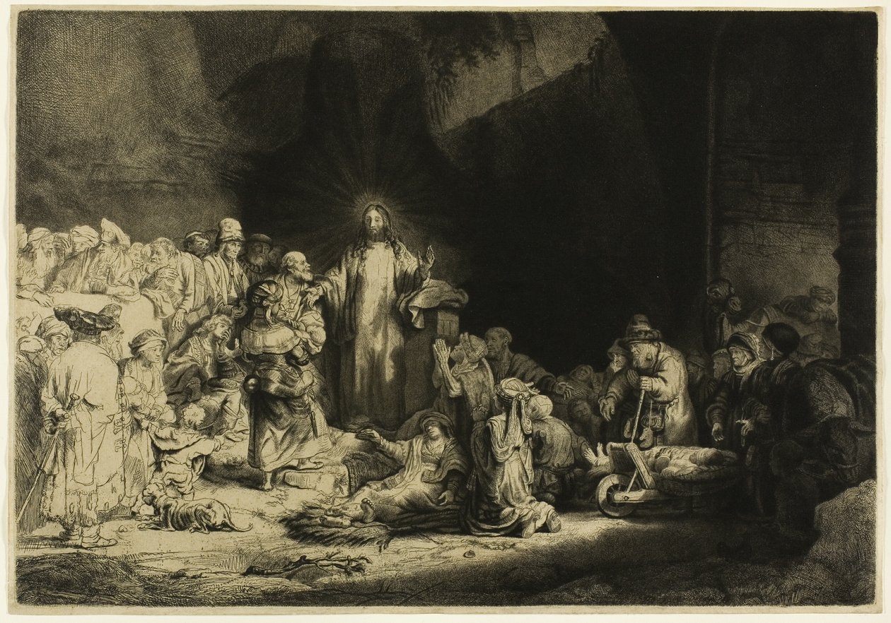 De Honderd Gulden Print door Rembrandt van Rijn