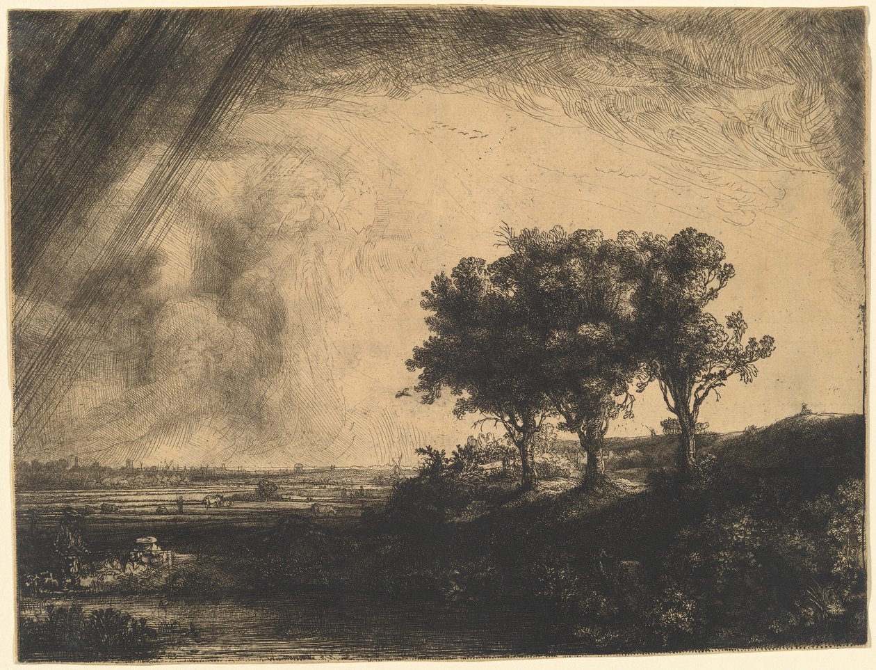 De drie bomen door Rembrandt van Rijn