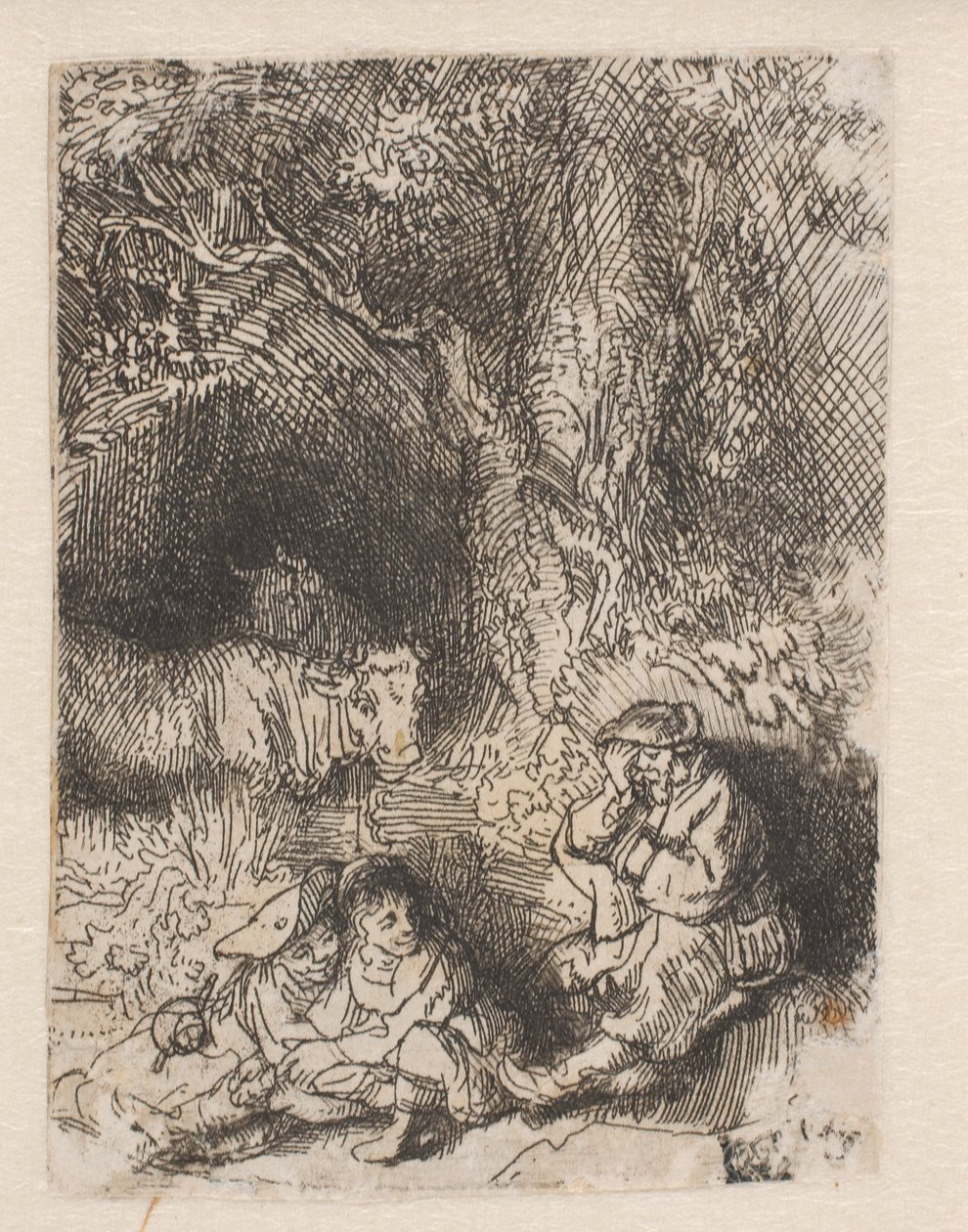 De slapende herder door Rembrandt van Rijn