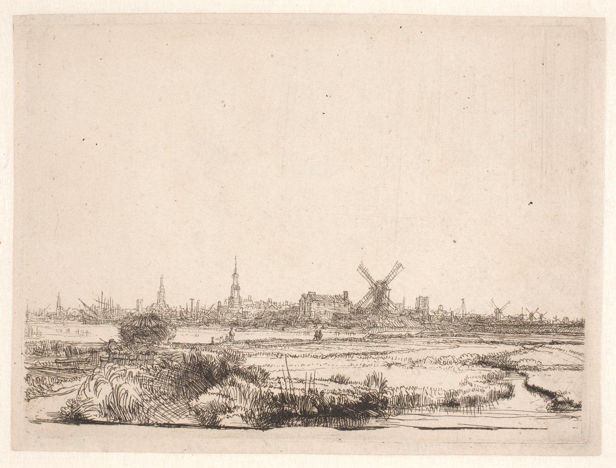 Uitzicht op Amsterdam door Rembrandt van Rijn