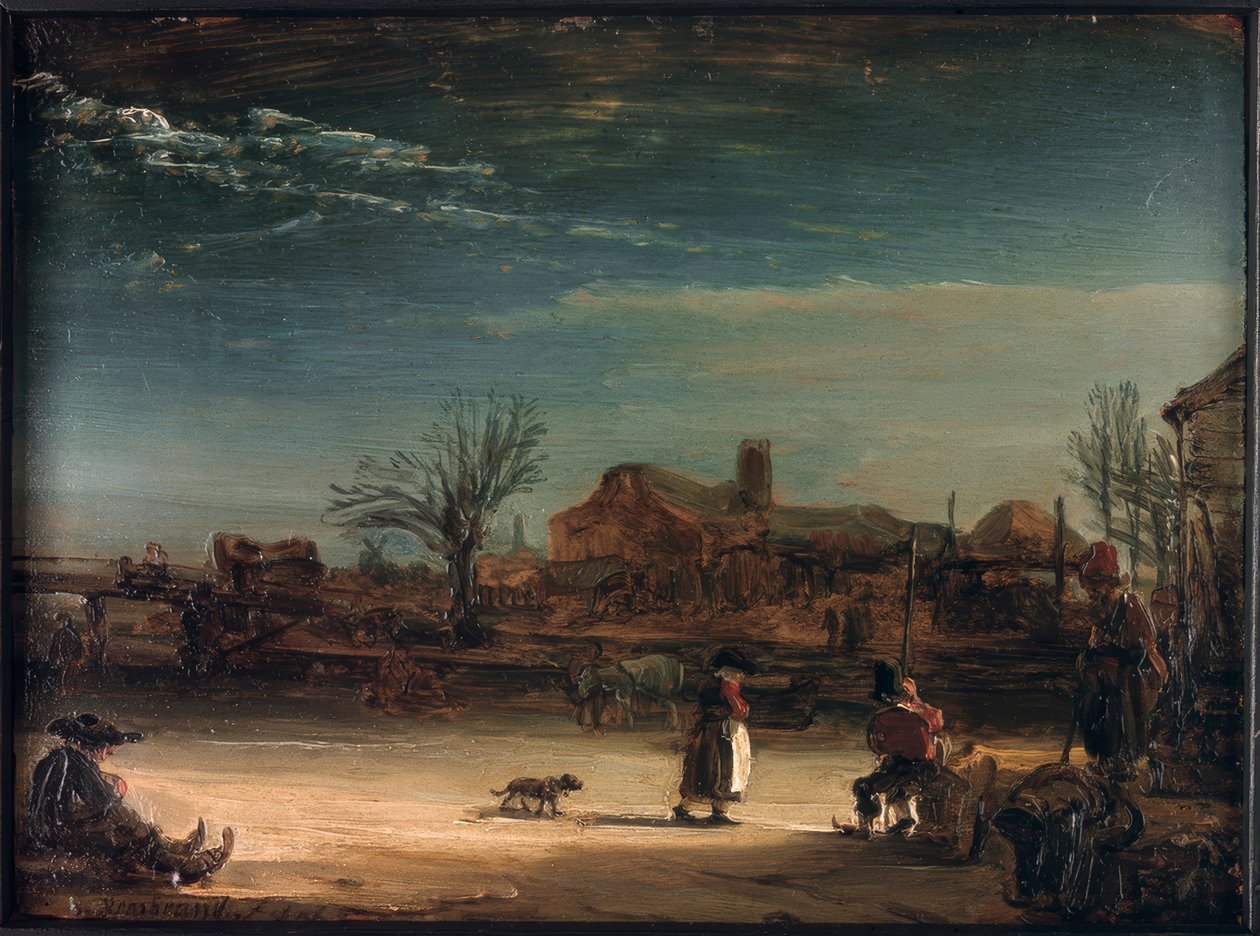 Winterlandschap door Rembrandt van Rijn