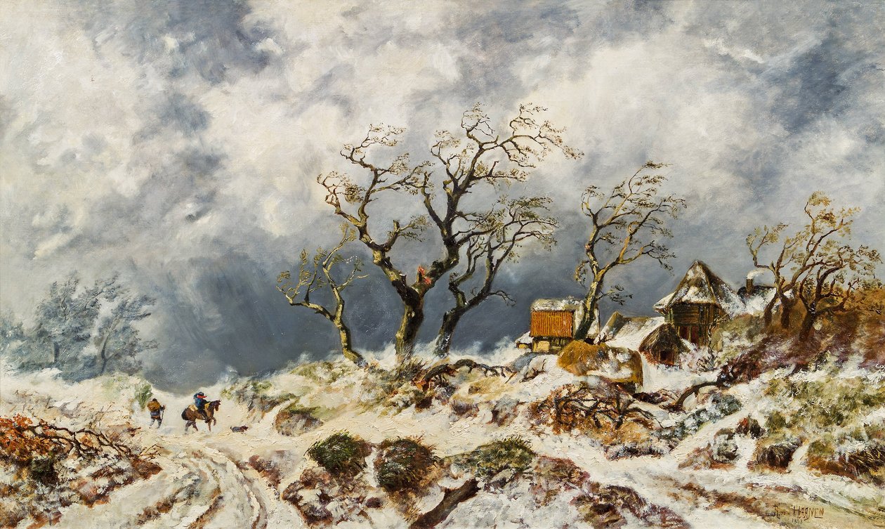 Winterlandschap door Remigius Adrianus Haanen