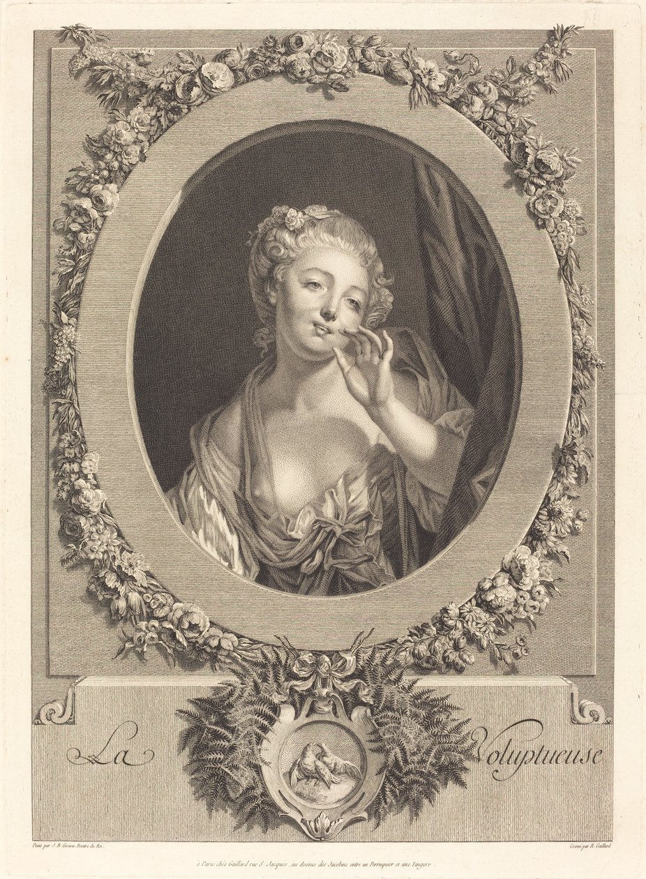 De wellustige door René Gaillard after Jean Baptiste Greuze