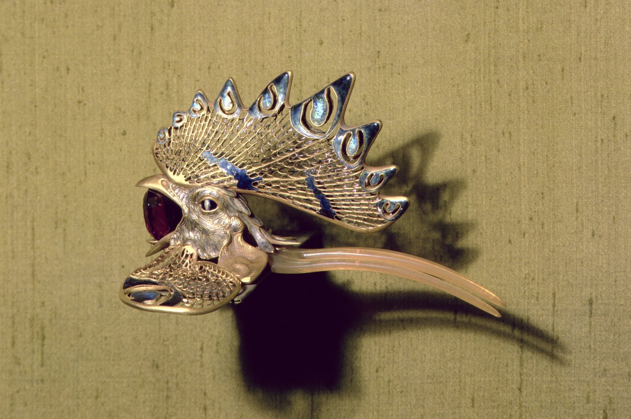 Kam (goud, email en amethist) door Rene Jules Lalique