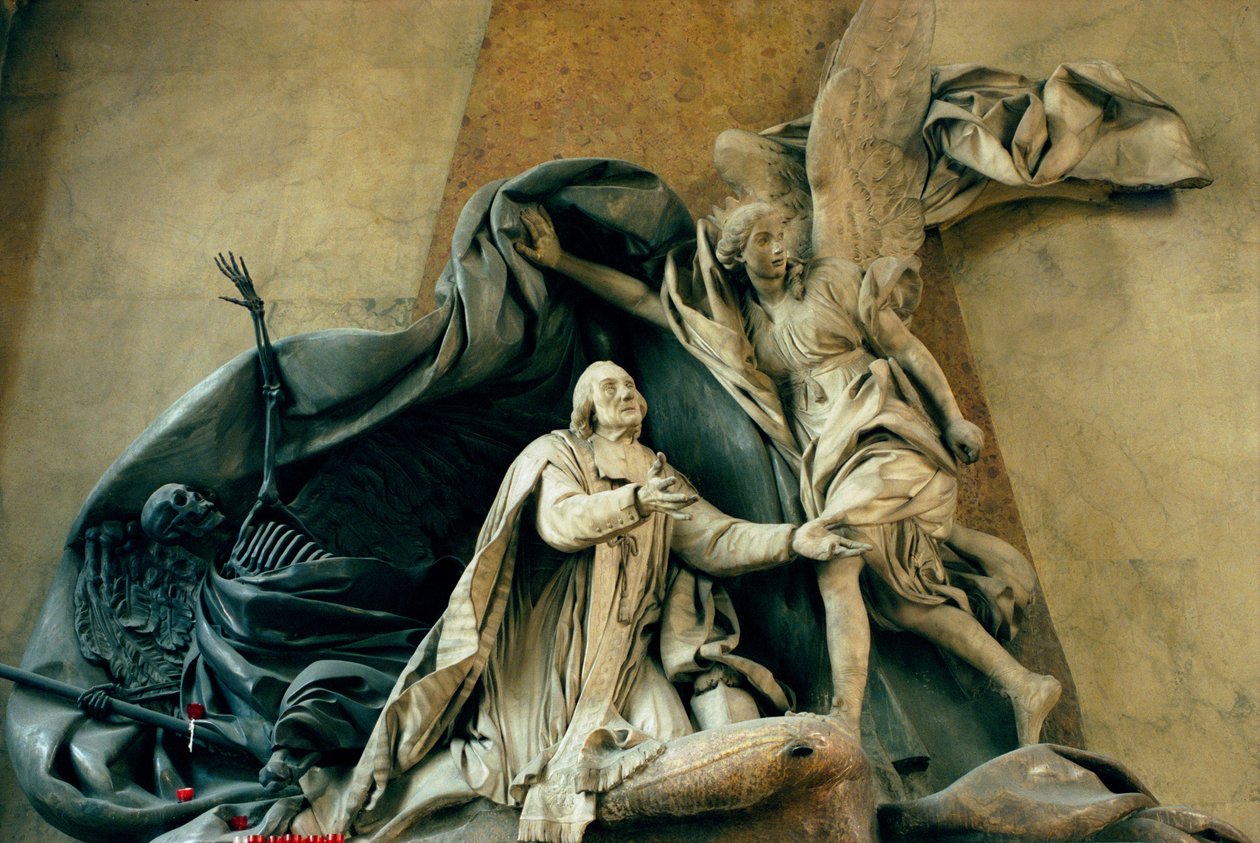 Graf van Jean Baptiste Joseph Languet de Gergy (1675-1750) 1757 (marmer en hout) door Rene Michel Slodtz