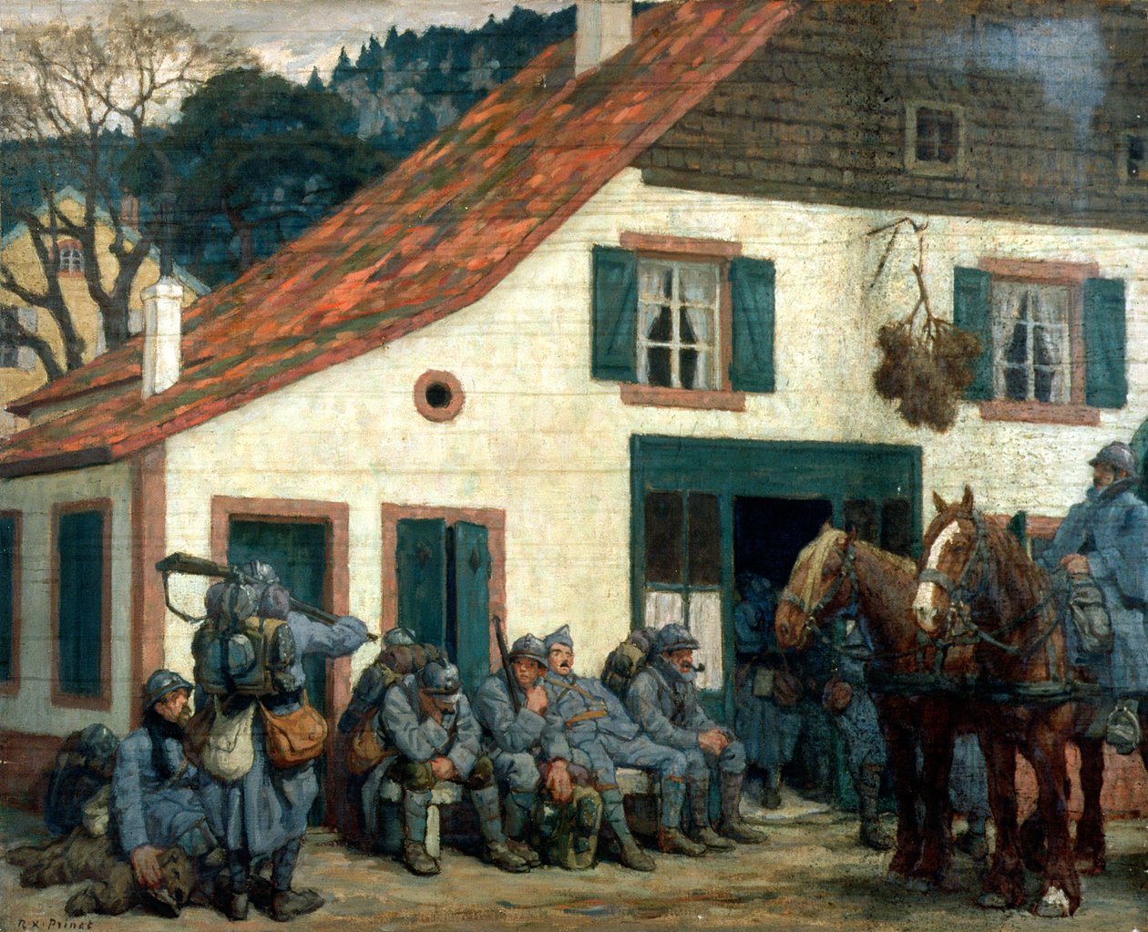 De Halt door René François Xavier Prinet