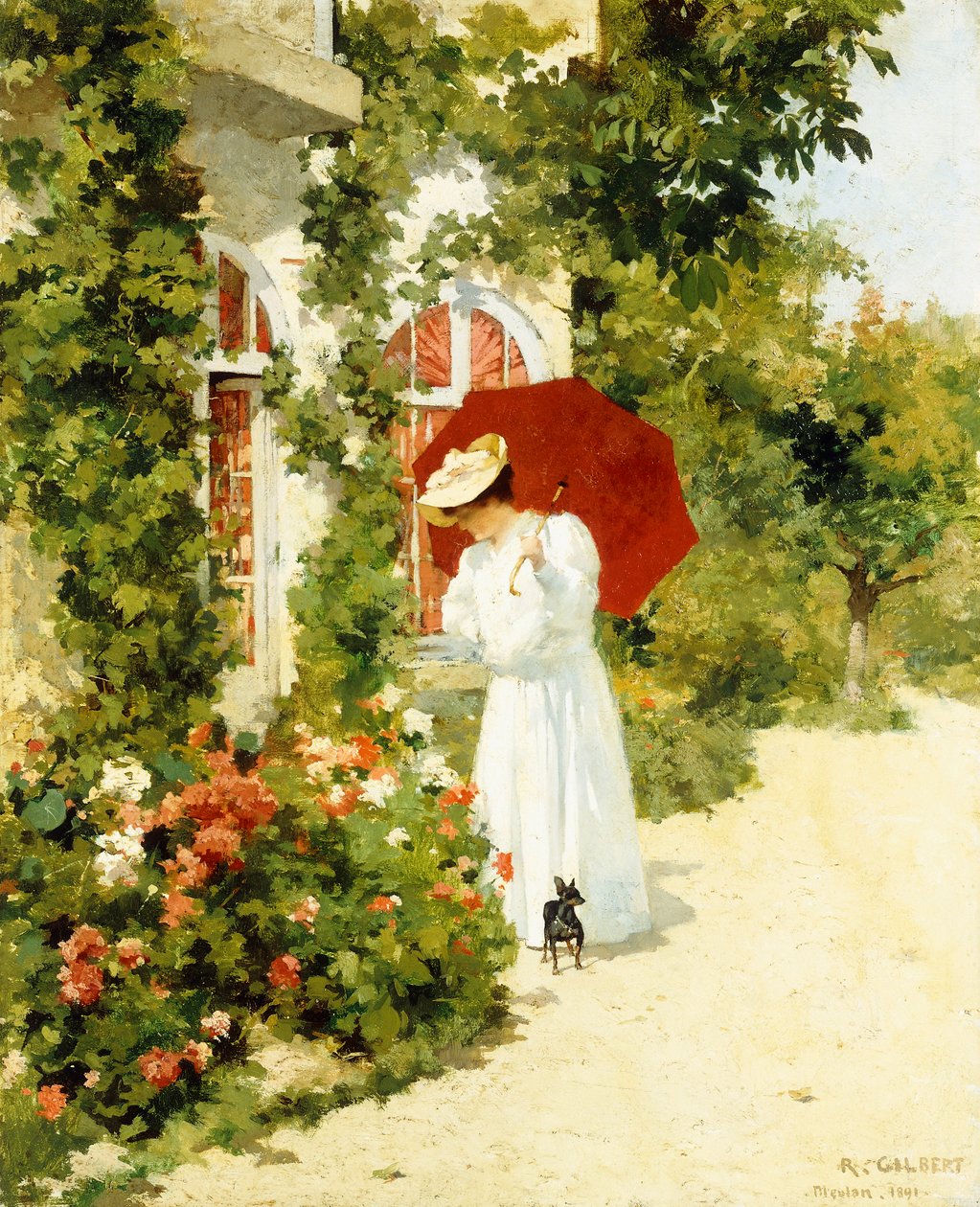De Rode Parasol, 1891 door Rene Joseph Gilbert
