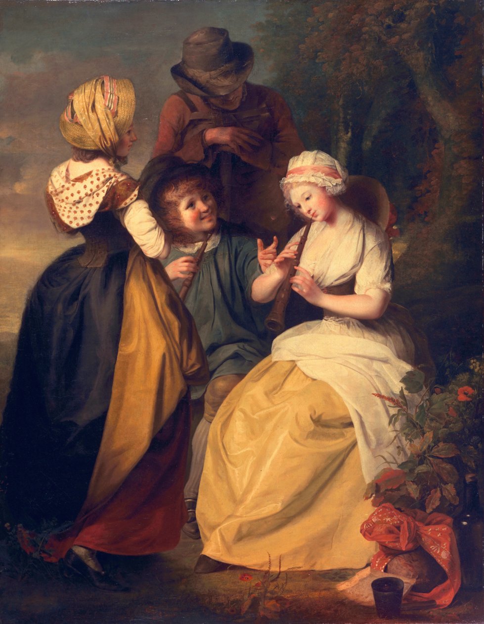 Flageoletspelers, ca. 1780s door Rev. Matthew William Peters