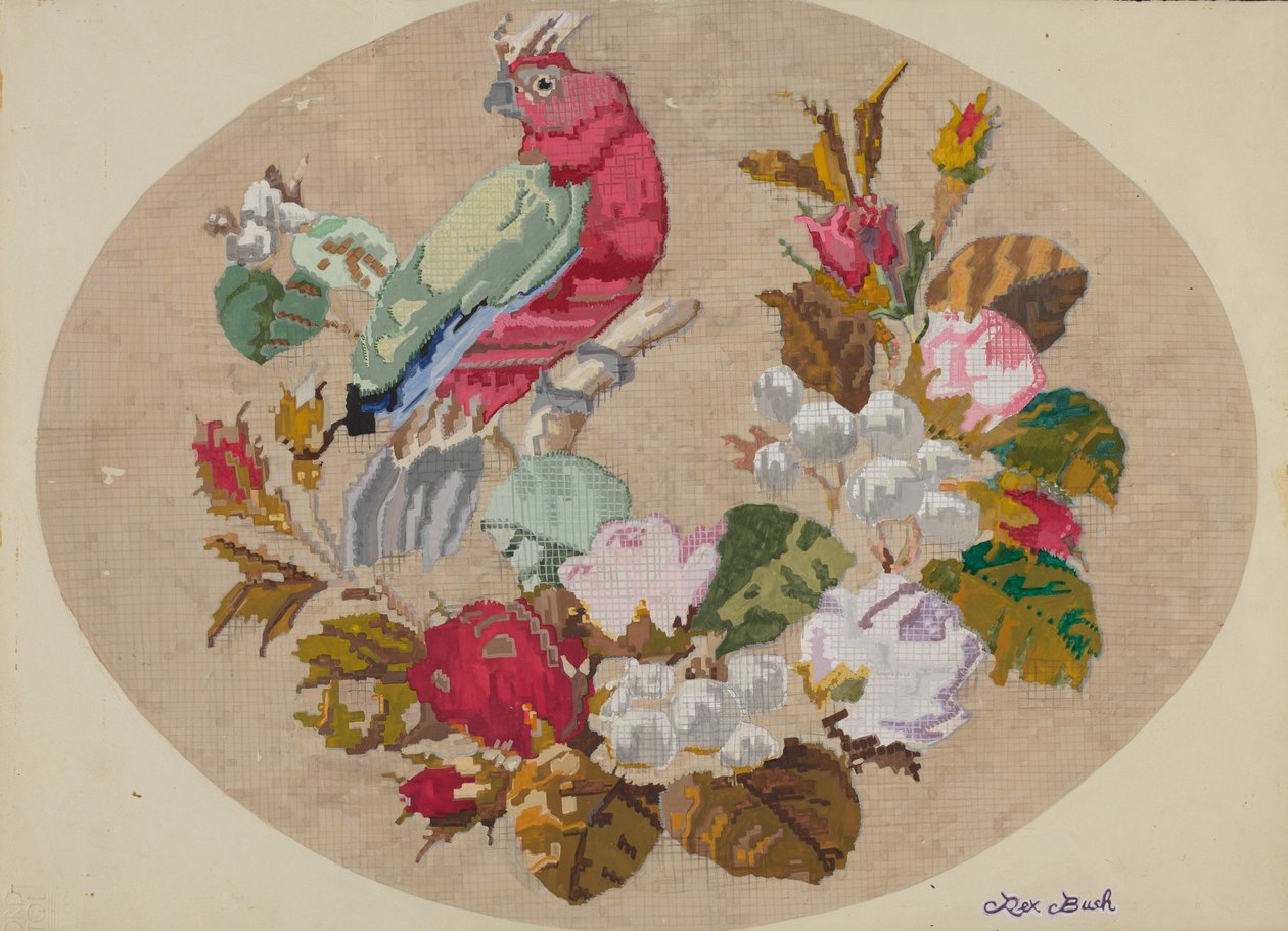 Geborduurd Beeld, ca. 1936 door Rex F Bush