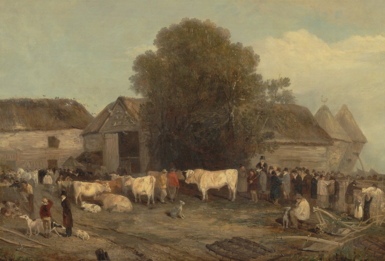 De Boerderijverkoop, 1820 door Richard Barrett Davis