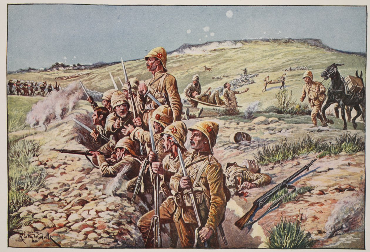 Fix Bayonets! In de loopgraven bij Ladysmith, illustratie uit 