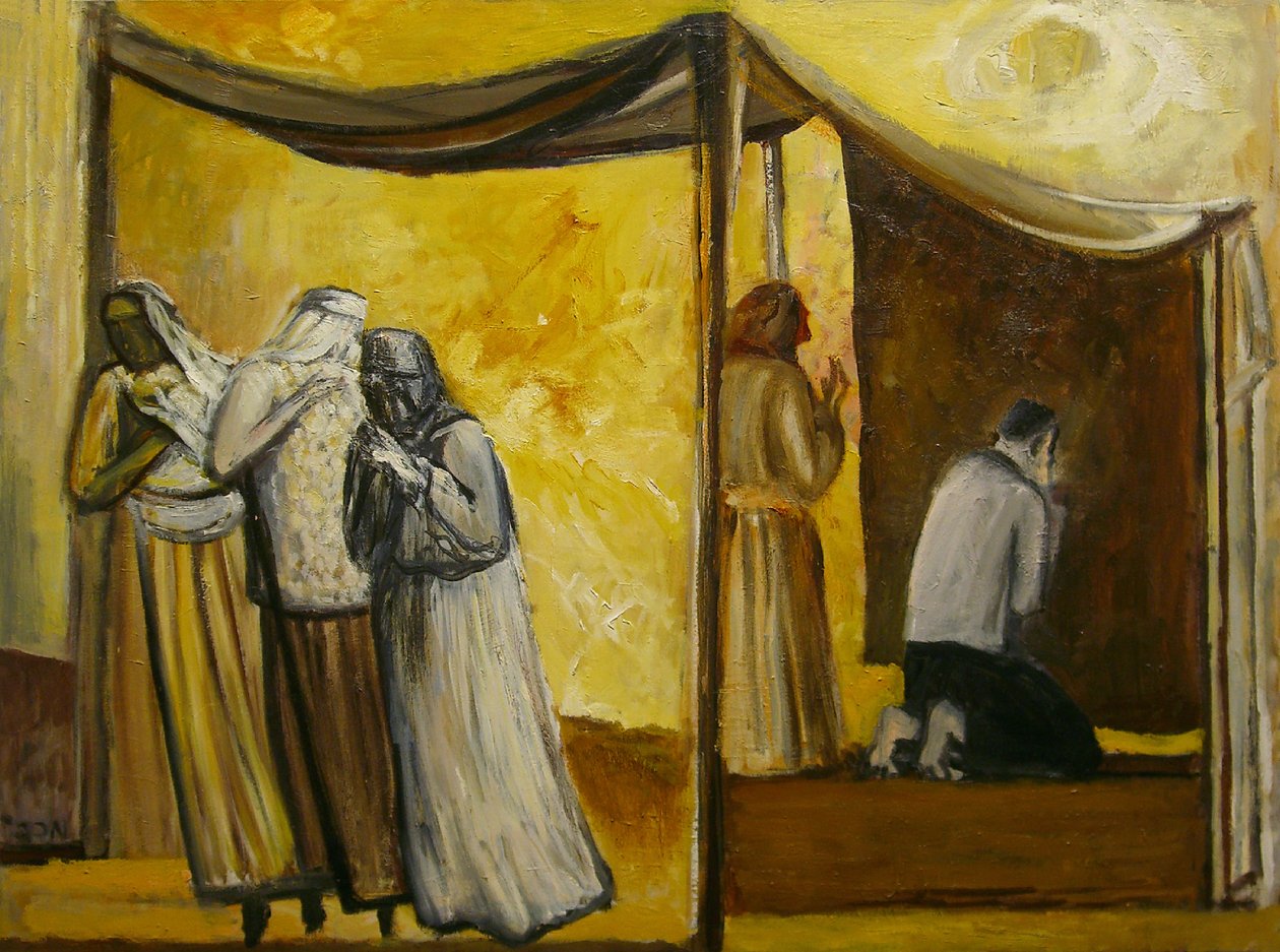Abraham biddend door Richard Contemporary Artist Mcbee