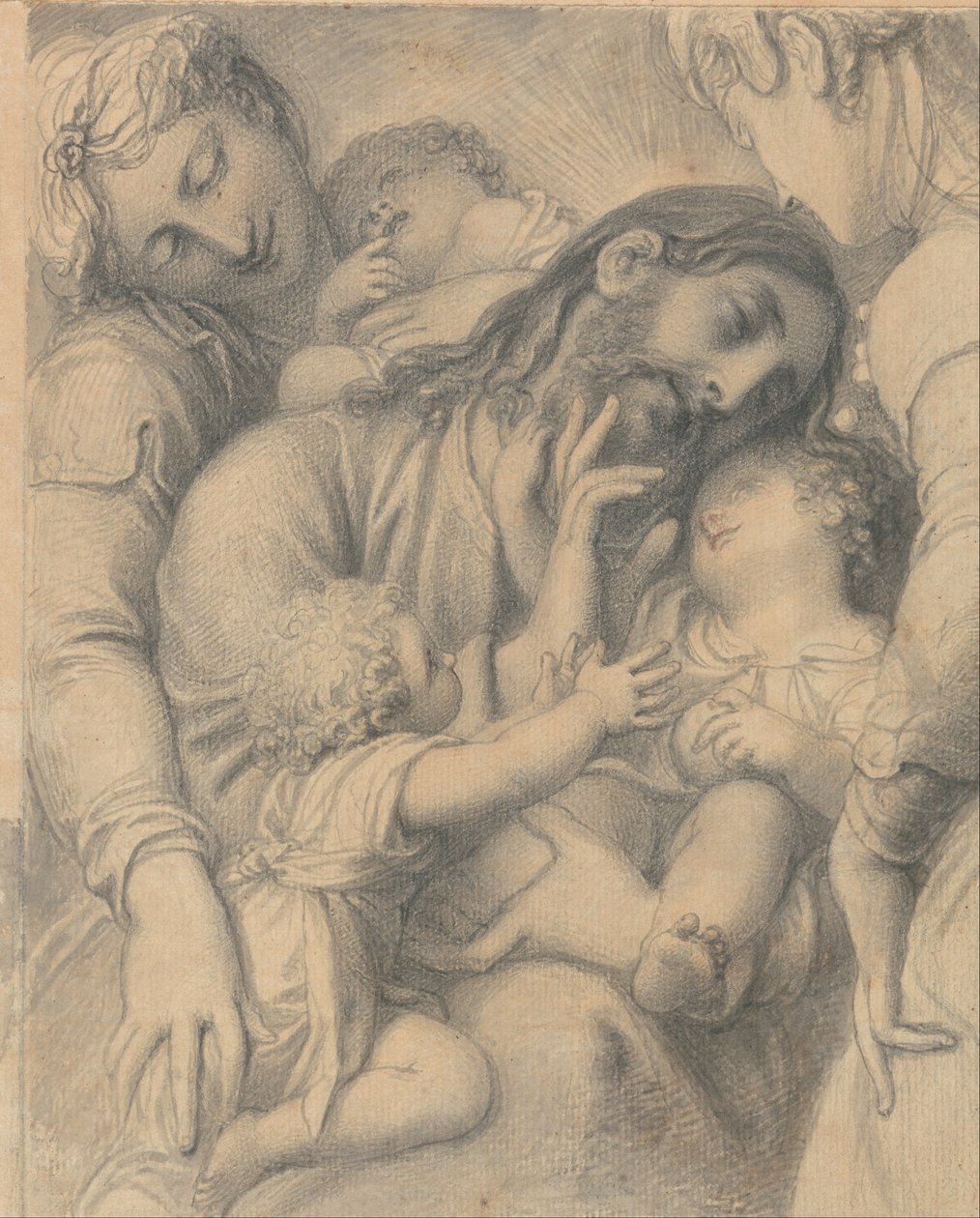 Christus zegent kleine kinderen door Richard Cosway