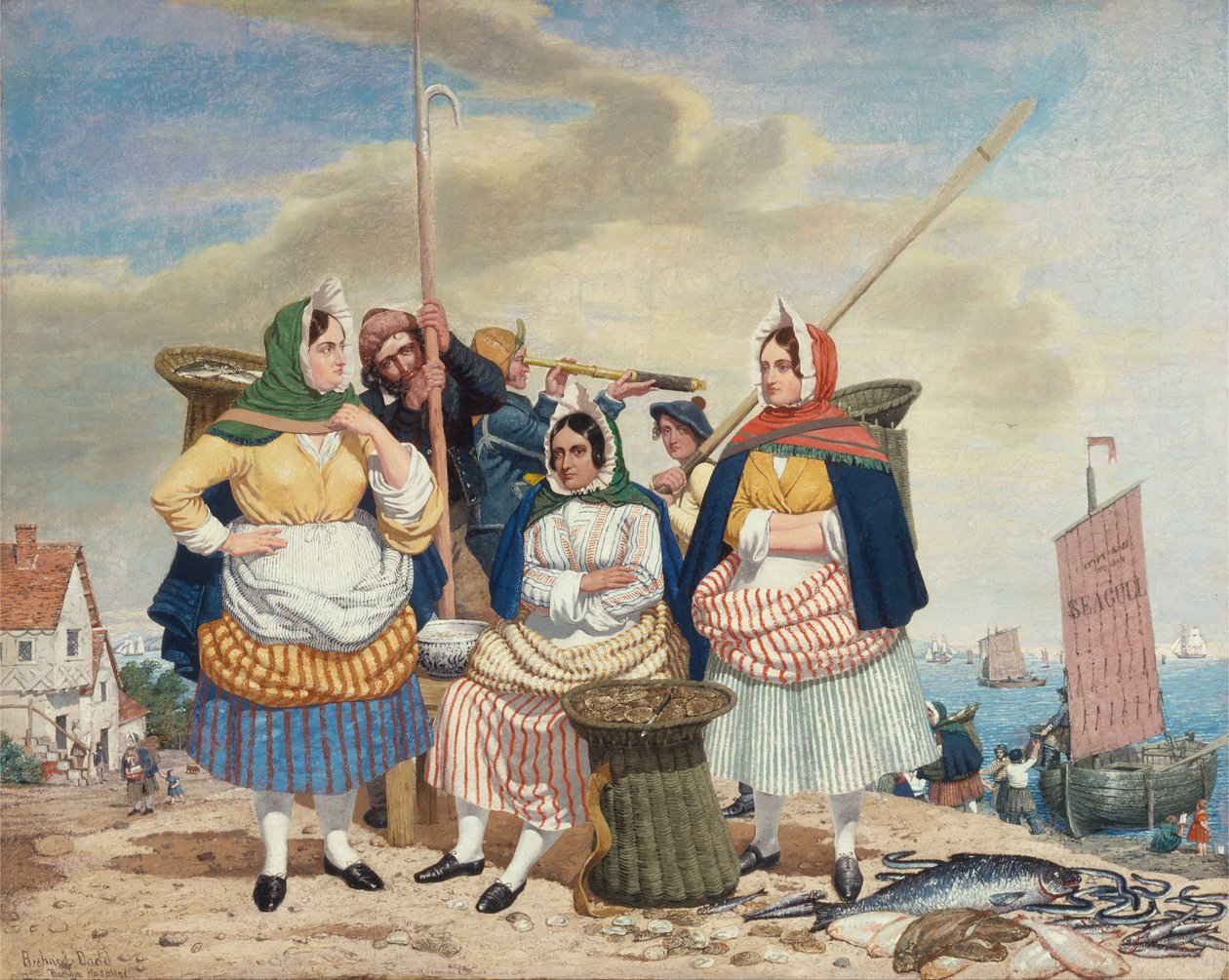 Vismarkt aan Zee door Richard Dadd
