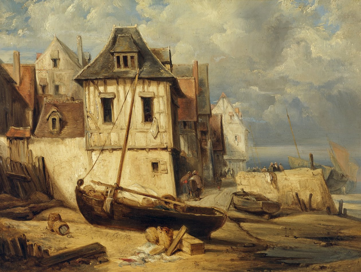 Kustvissersdorp door Richard Parkes Bonington
