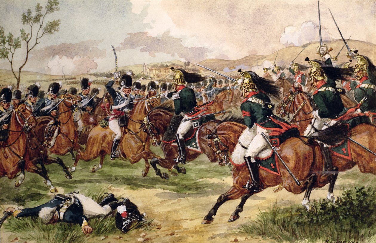 De 20e Light Dragoons bij de Slag om Vimeiro, 21 augustus 1808 door Richard Simkin