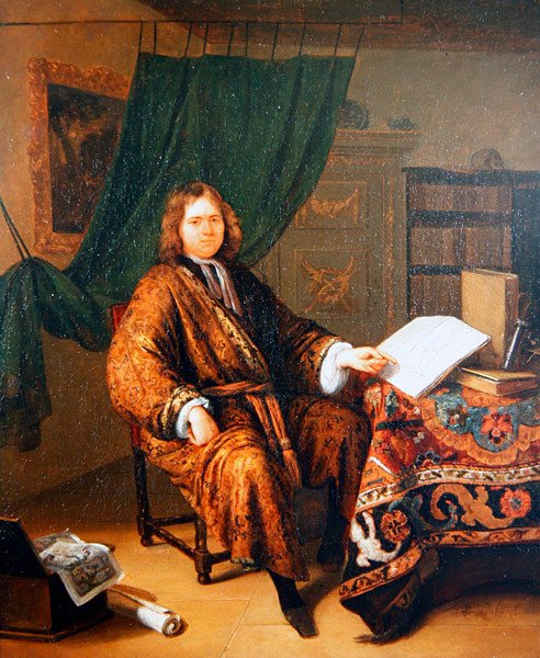 Kenner in zijn Bibliotheek door Richard Brackenburgh